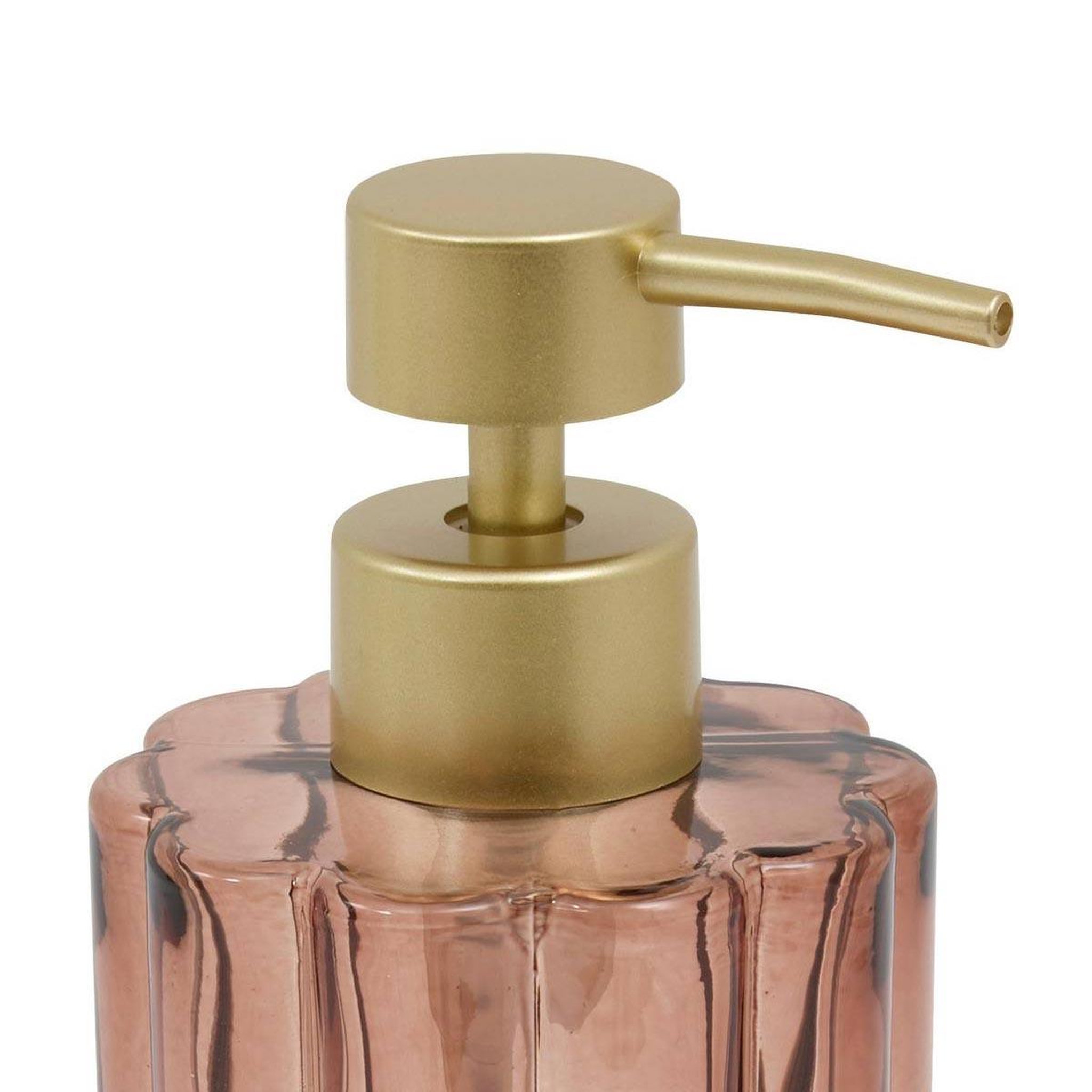 Voir la diapositive 2 : FIVE Distributeur de savon en verre  floréa  18cm ambre