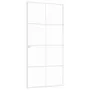 VIDAXL Porte d'interieur Blanc 93x201,5 cm Trempe verre aluminium fin