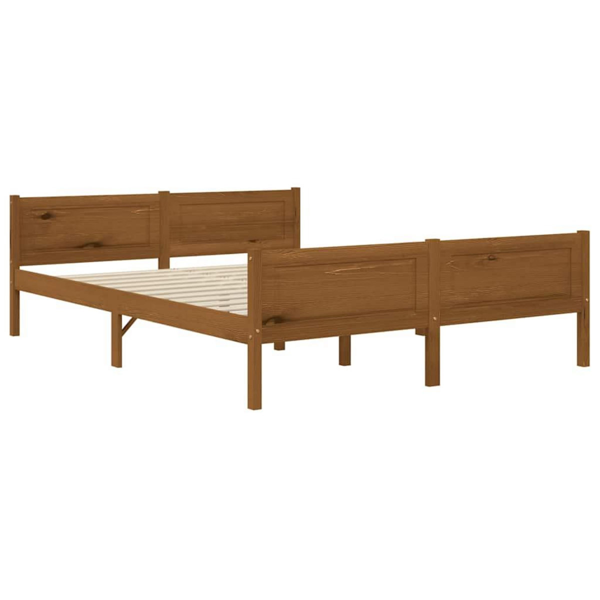 VIDAXL Cadre de lit sans matelas pin massif marron miel 160x200 cm