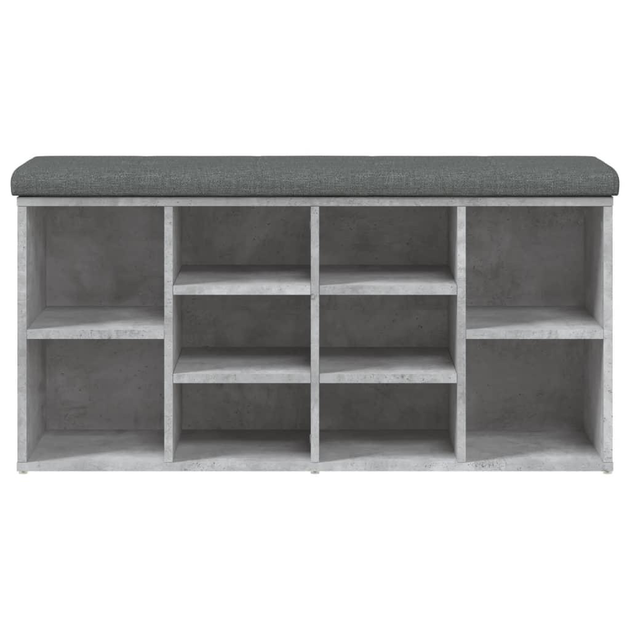 Voir la diapositive 5 : VIDAXL Banc a chaussures gris beton 102x32x50 cm bois d'ingenierie