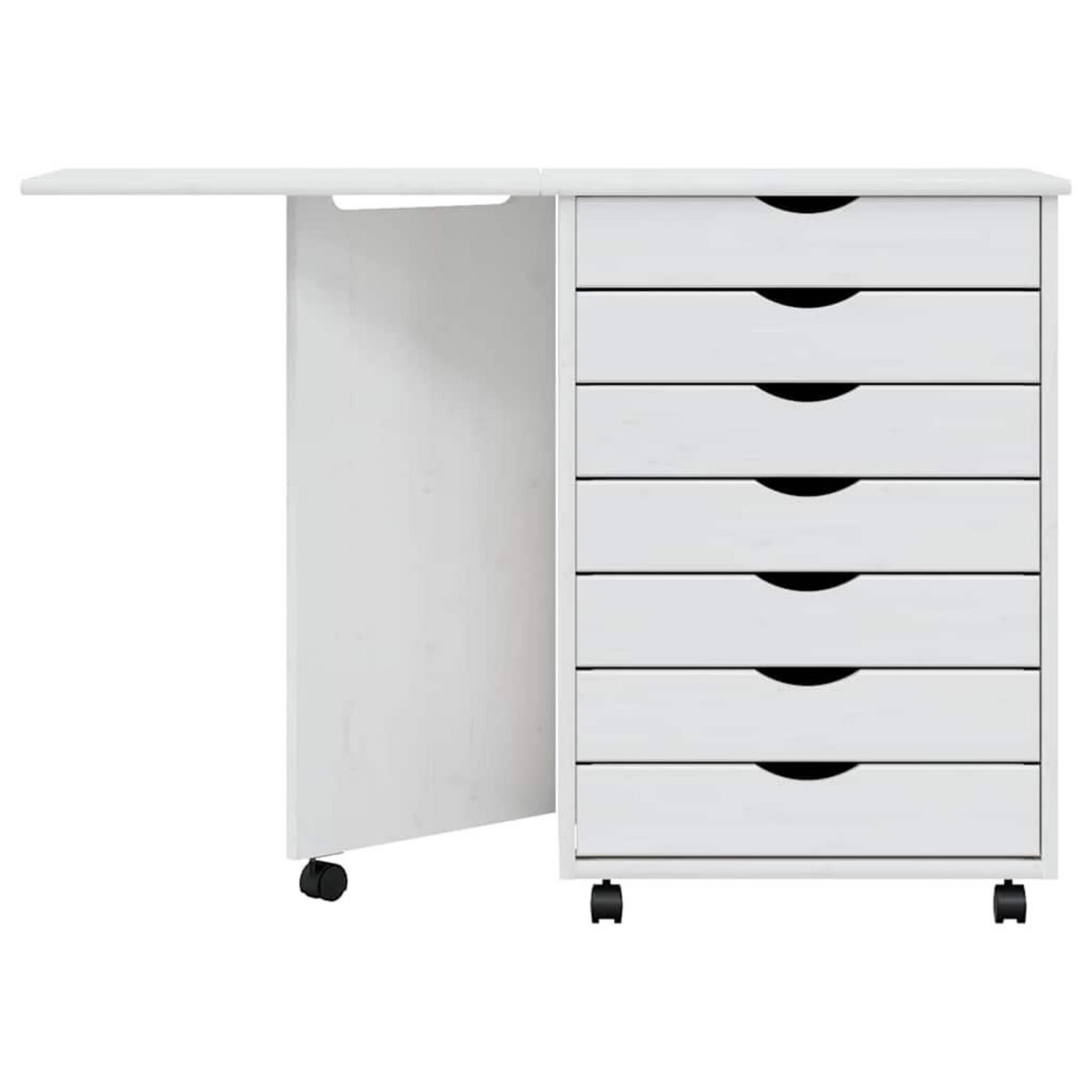 VIDAXL Armoire roulante avec bureau MOSS blanc bois de pin solide