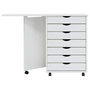 Voir la diapositive 5 : VIDAXL Armoire roulante avec bureau MOSS blanc bois de pin solide
