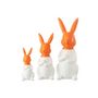 Voir la diapositive 2 : Paris Prix Lot de 3 Statues Lapin Extérieur  Alfredo  66cm Orange & Blanc