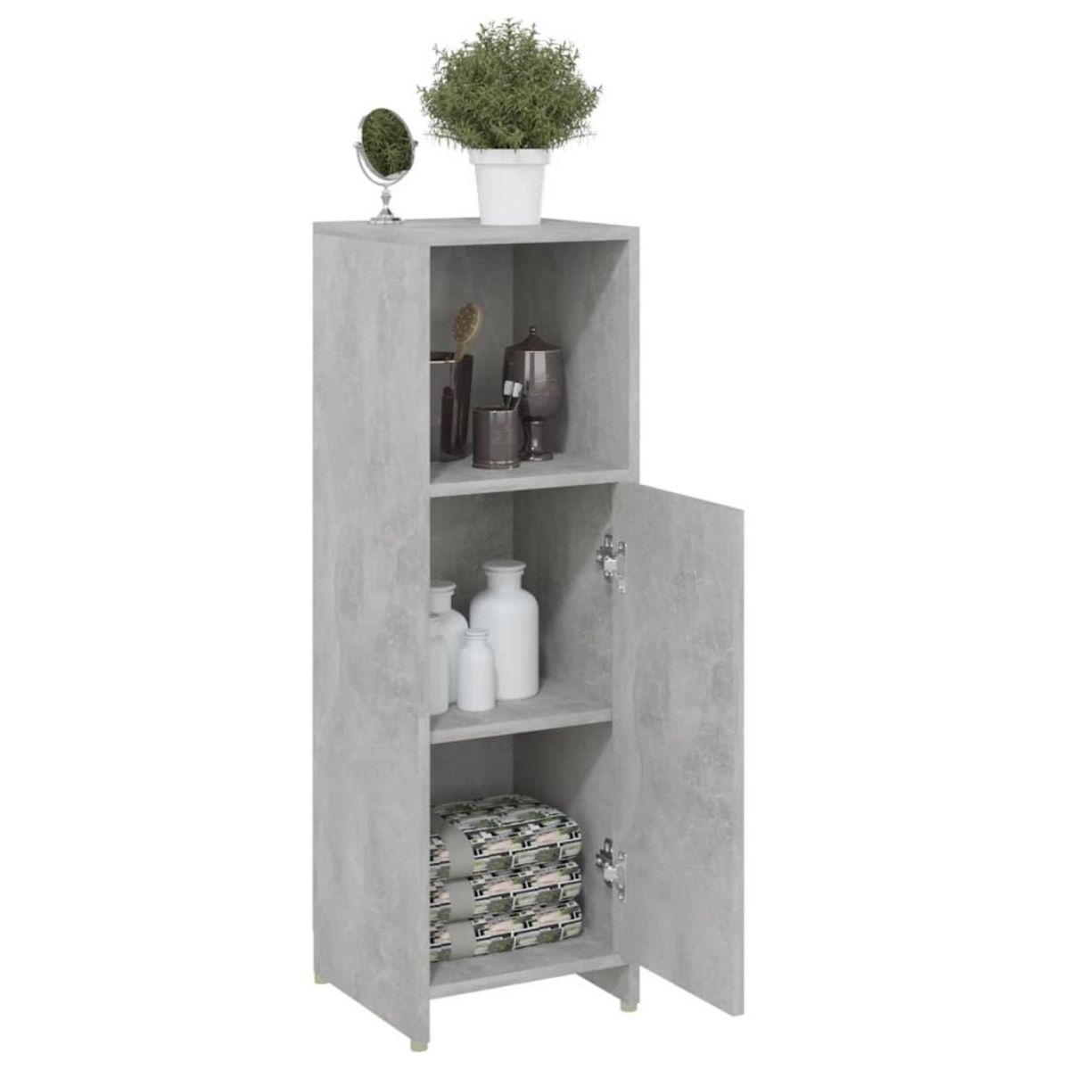 VIDAXL Armoire de salle de bain Gris beton 30x30x95 cm Bois ingenierie