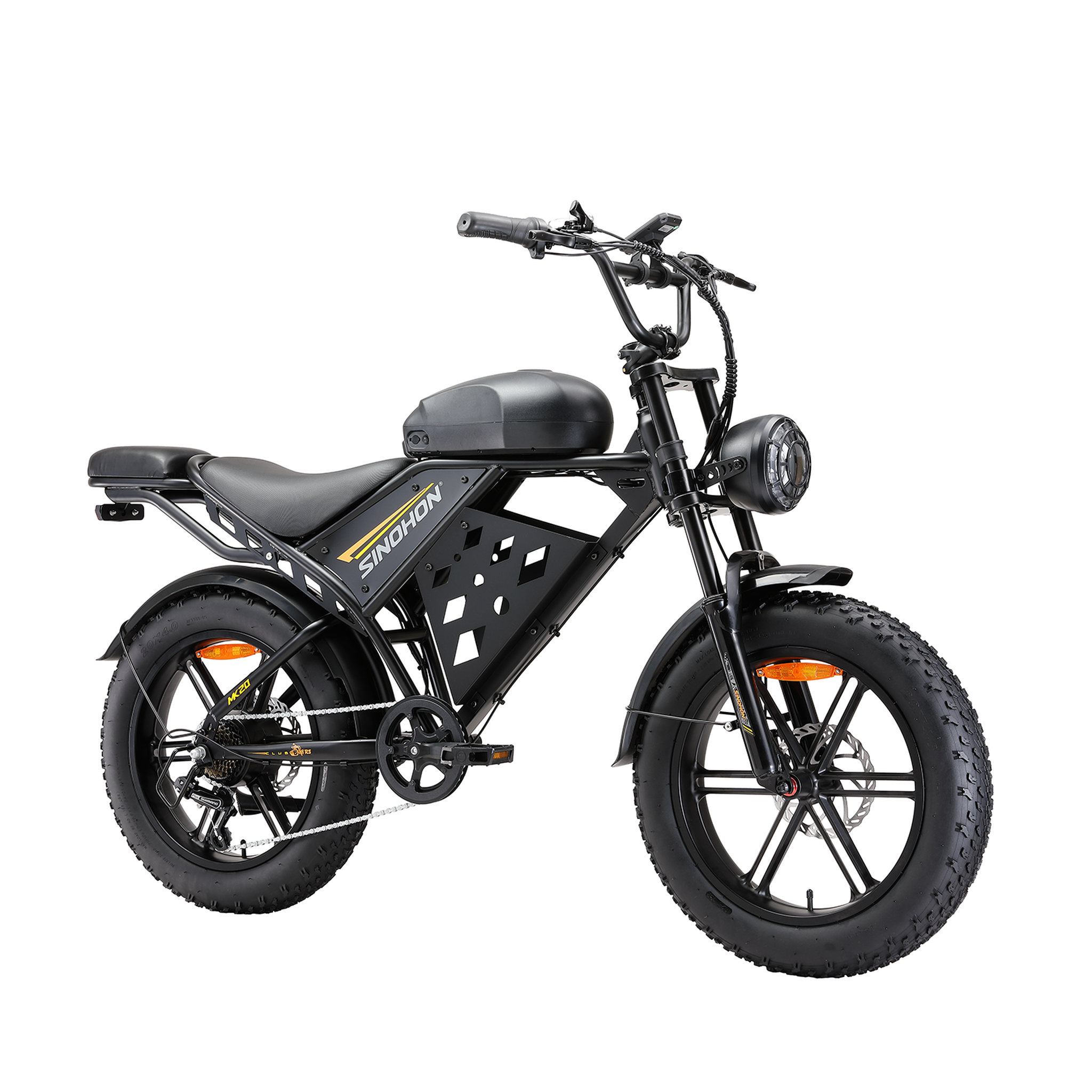 Voir la diapositive 3 : SINOHON Vélo électrique fat bike robuste sinohon mk20-d, 20 pouces tout-terrain, noir