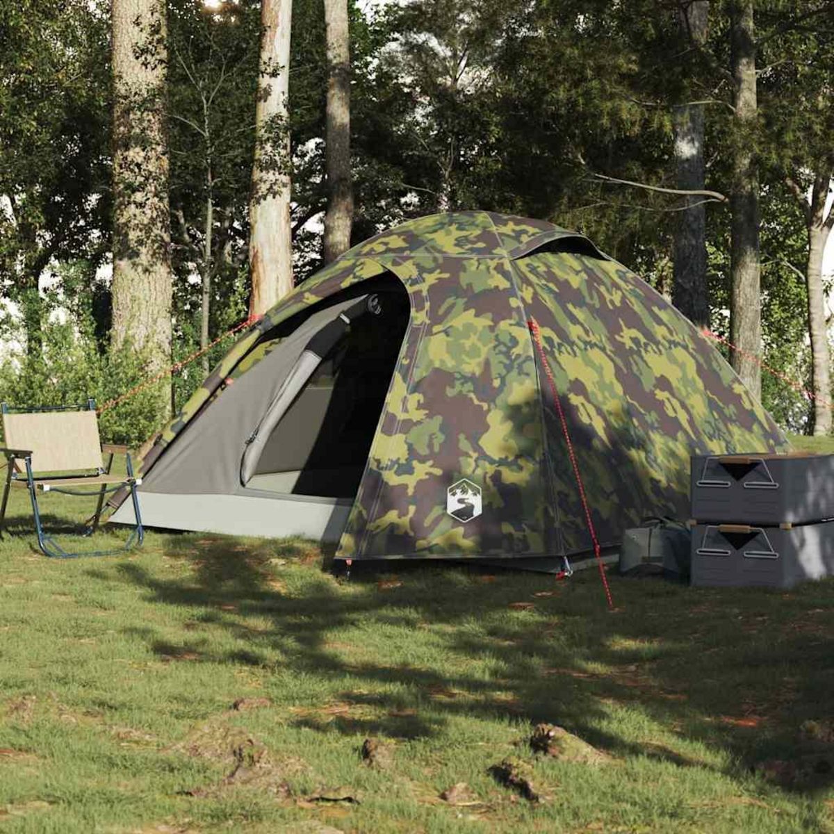 VIDAXL Tente de camping a dome 3 personnes camouflage impermeable