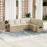 VIDAXL Salon de jardin avec coussins 6 pcs beige resine tressee