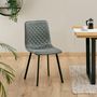 Voir la diapositive 2 : IDIMEX Lot de 4 chaises TERNI, en tissu suédine