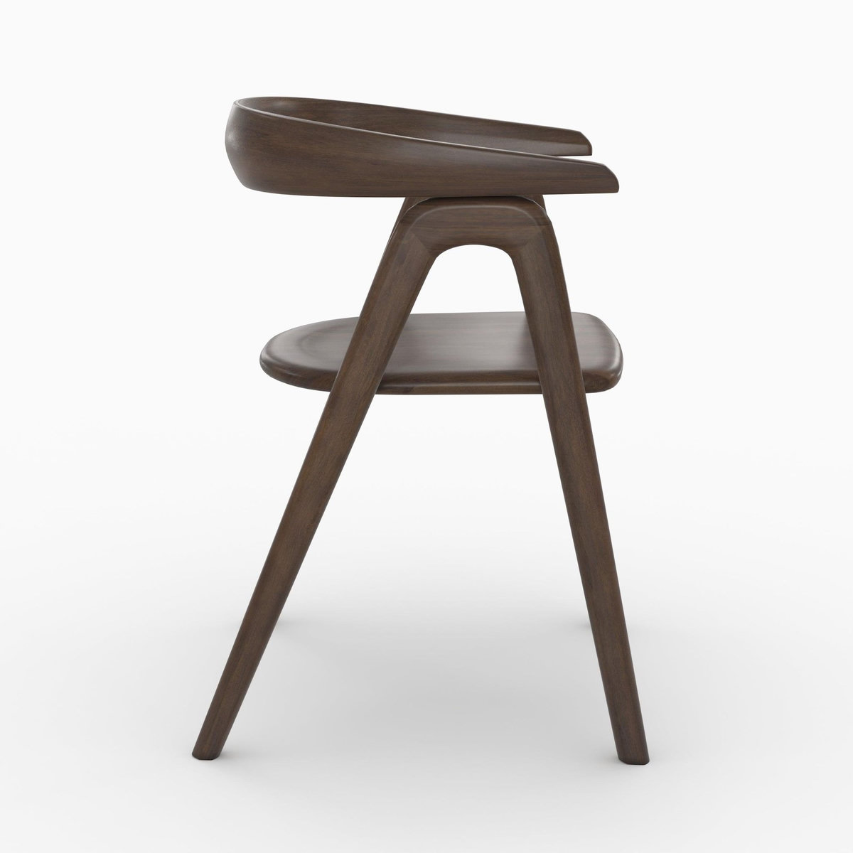 Rendez vous déco Chaise en bois d'hévéa foncé avec accoudoirs-Hawa