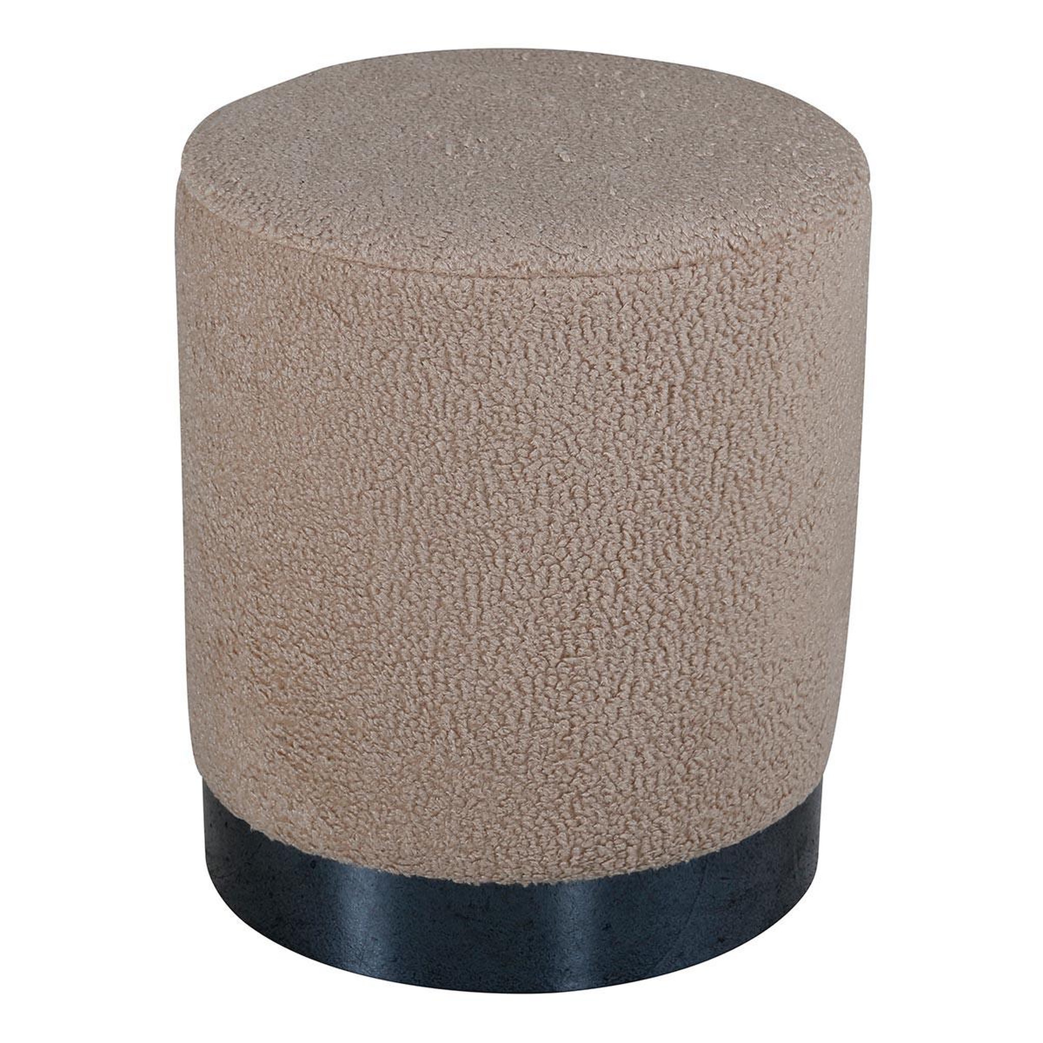 Paris Prix Pouf tissu bouclette  benji  42cm beige