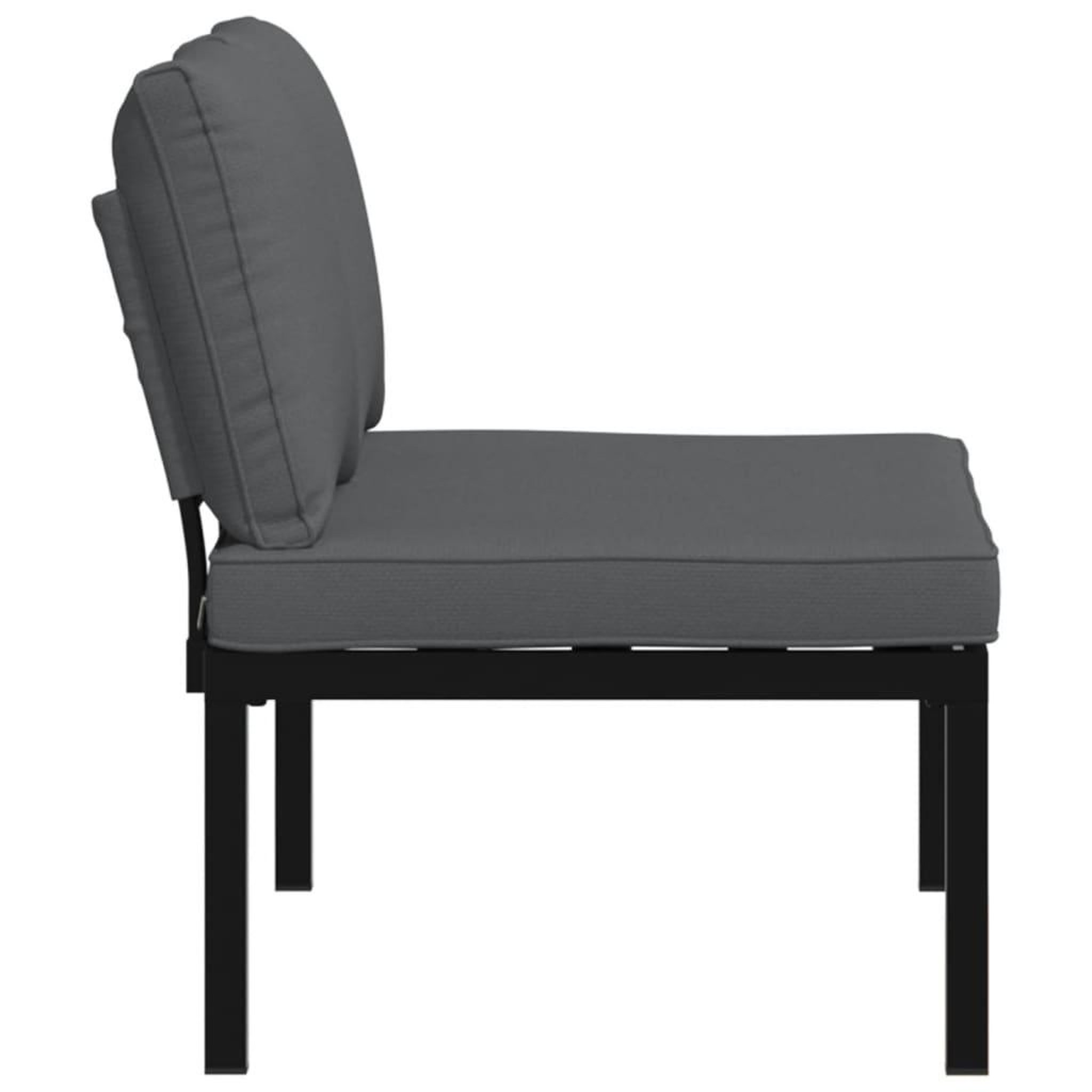 Voir la diapositive 4 : VIDAXL Banc de jardin avec coussins noir aluminium