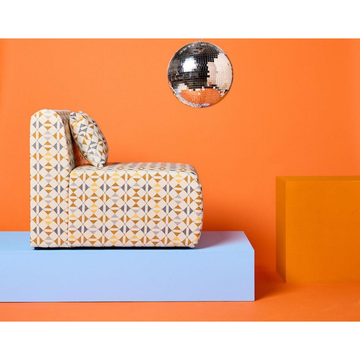 LISA DESIGN Ikare - module d'assise sans accoudoirs motif graphique en tissu