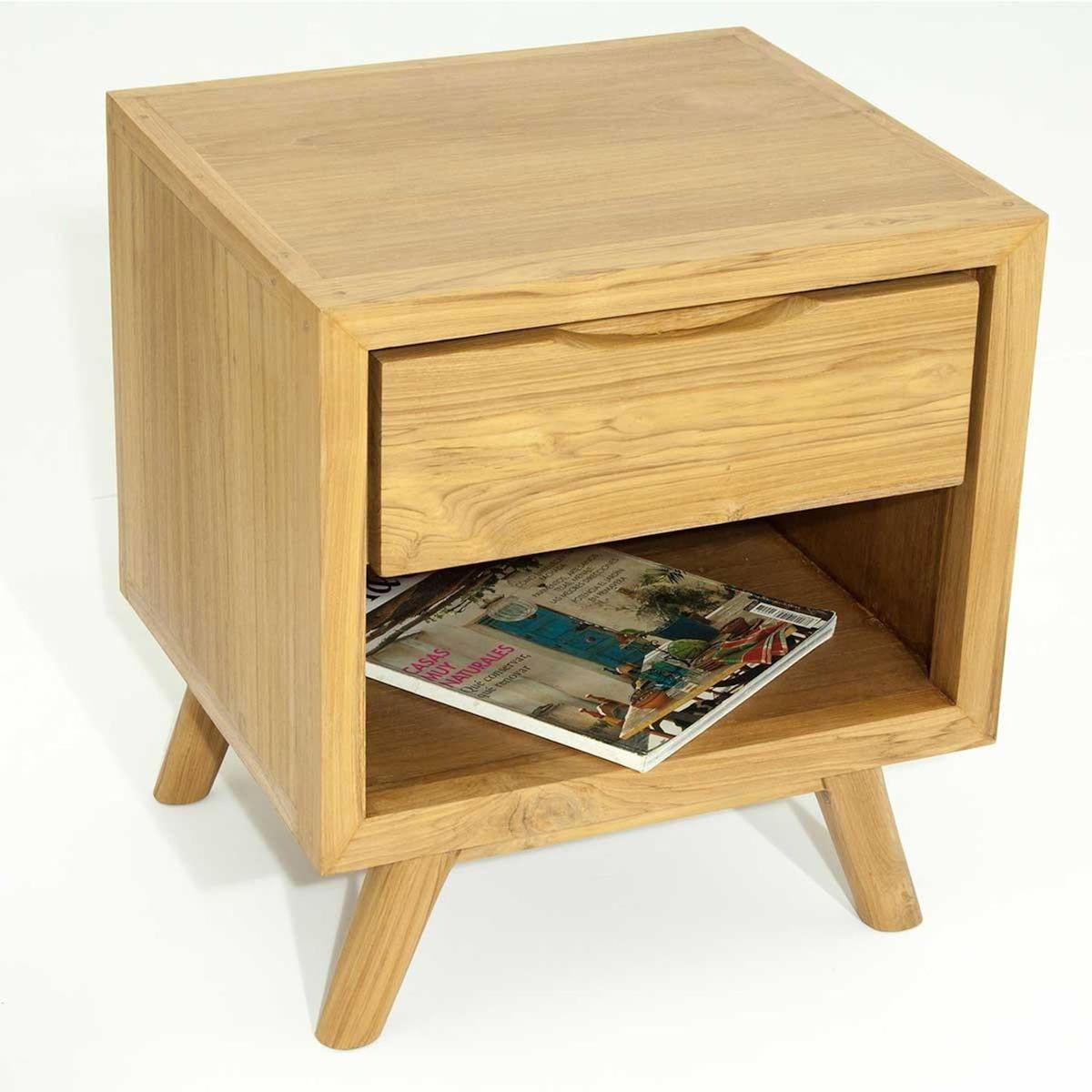 Paris Prix Table de Chevet 1 Tiroir  Fitees  50cm Naturel