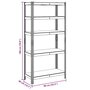 Voir la diapositive 6 : VIDAXL Etagere de rangement 5 niveaux Argente Acier et bois ingenierie
