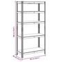 Voir la diapositive 6 : VIDAXL Etagere de rangement 5 niveaux Argente Acier et bois ingenierie