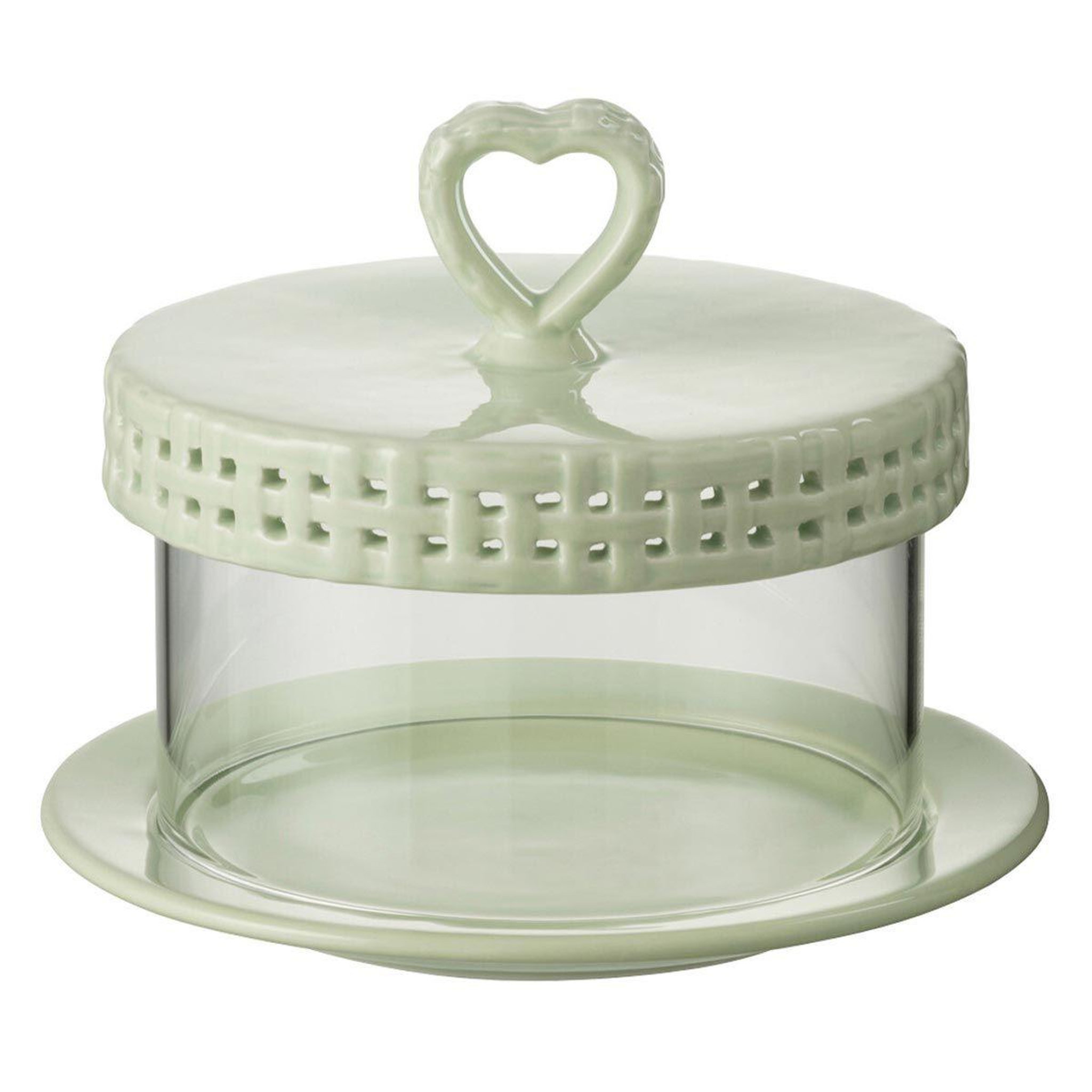 Voir la diapositive 1 : J-LINE Plat à gâteaux en céramique  vercer  16cm vert
