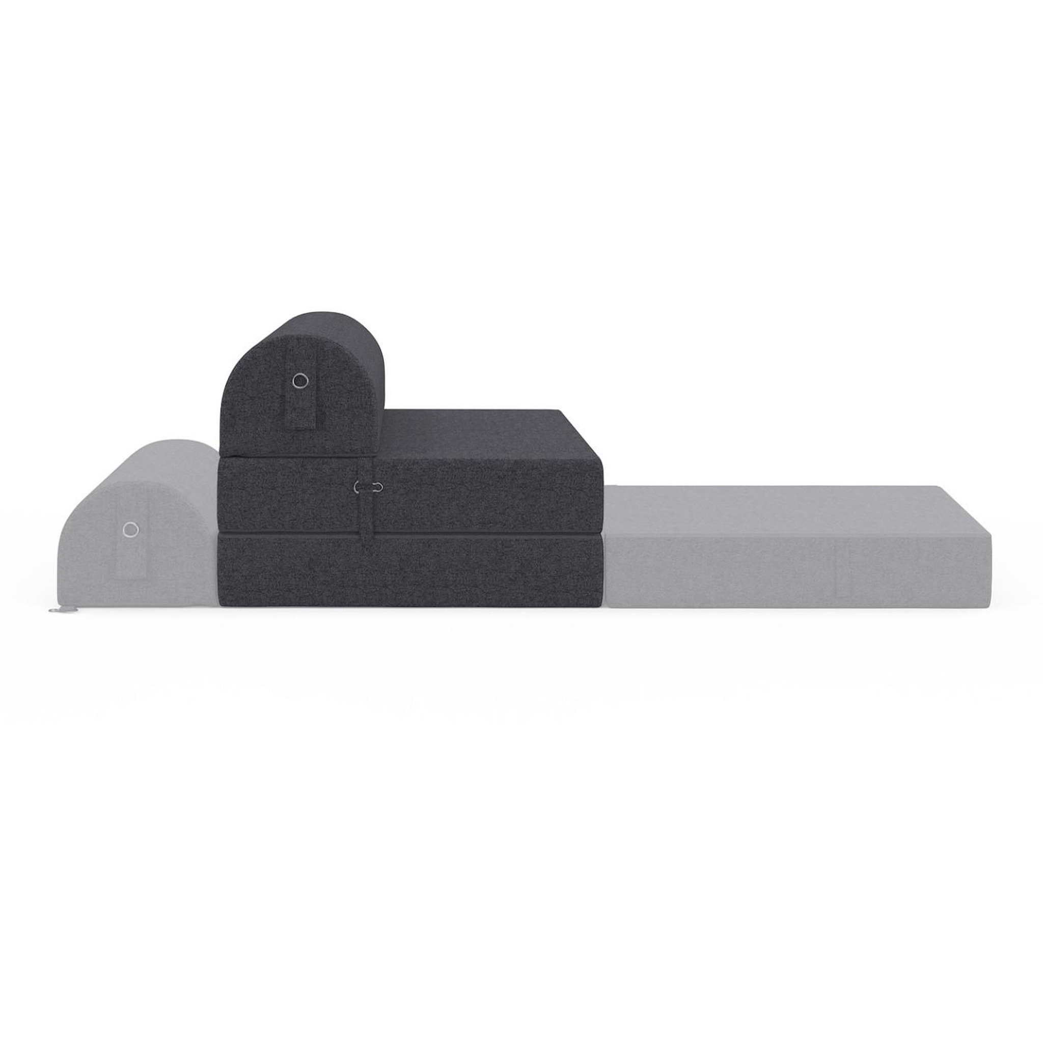 Voir la diapositive 5 : ID MARKET Chauffeuse paloma en tissu gris anthracite