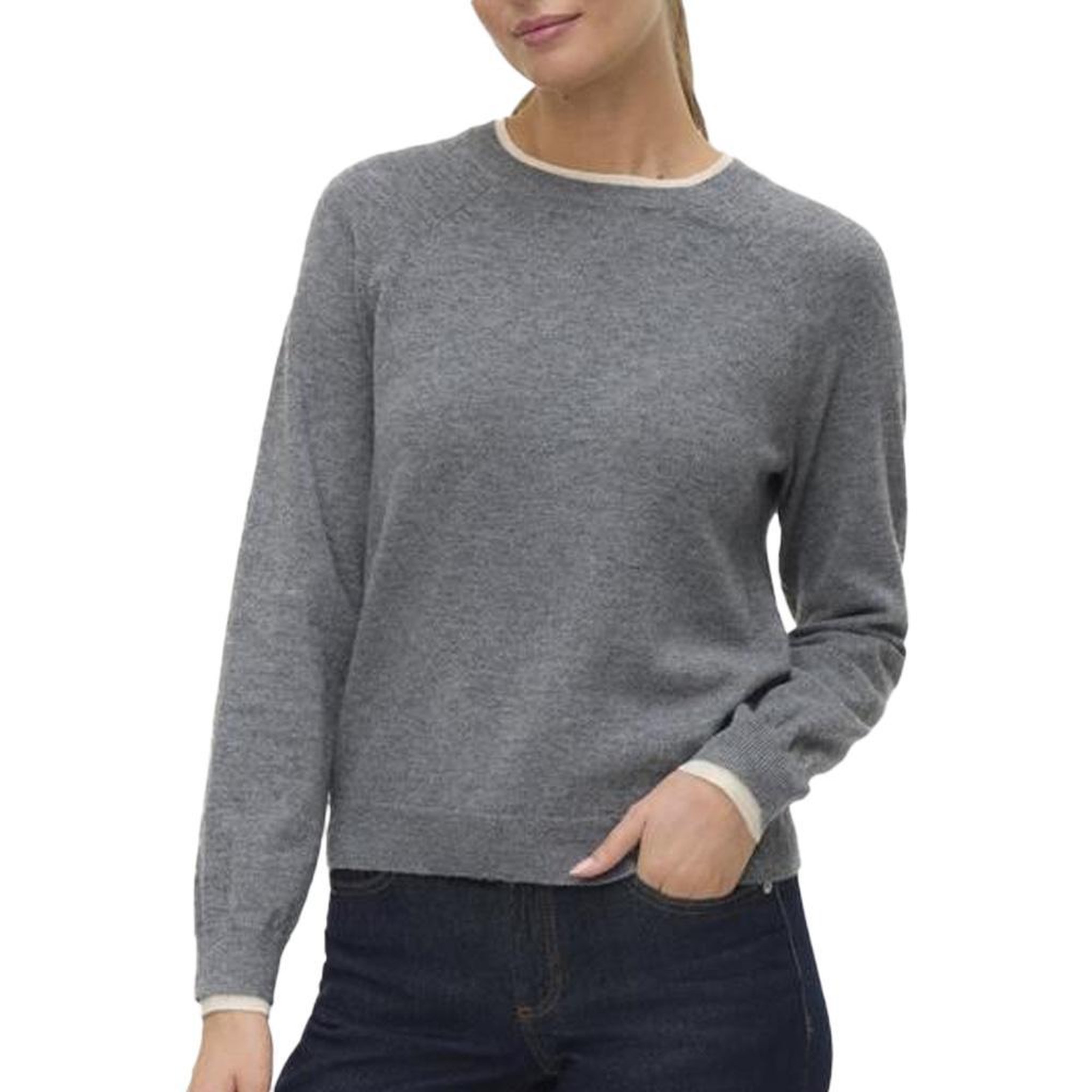 Vero Moda Pull Gris Femme Vero Moda Wonderful. Coloris disponibles : Gris