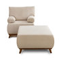 Voir la diapositive 1 : BEST MOBILIER Cristal - fauteuil - convertible avec coffre et grand pouf - en velours côtelé