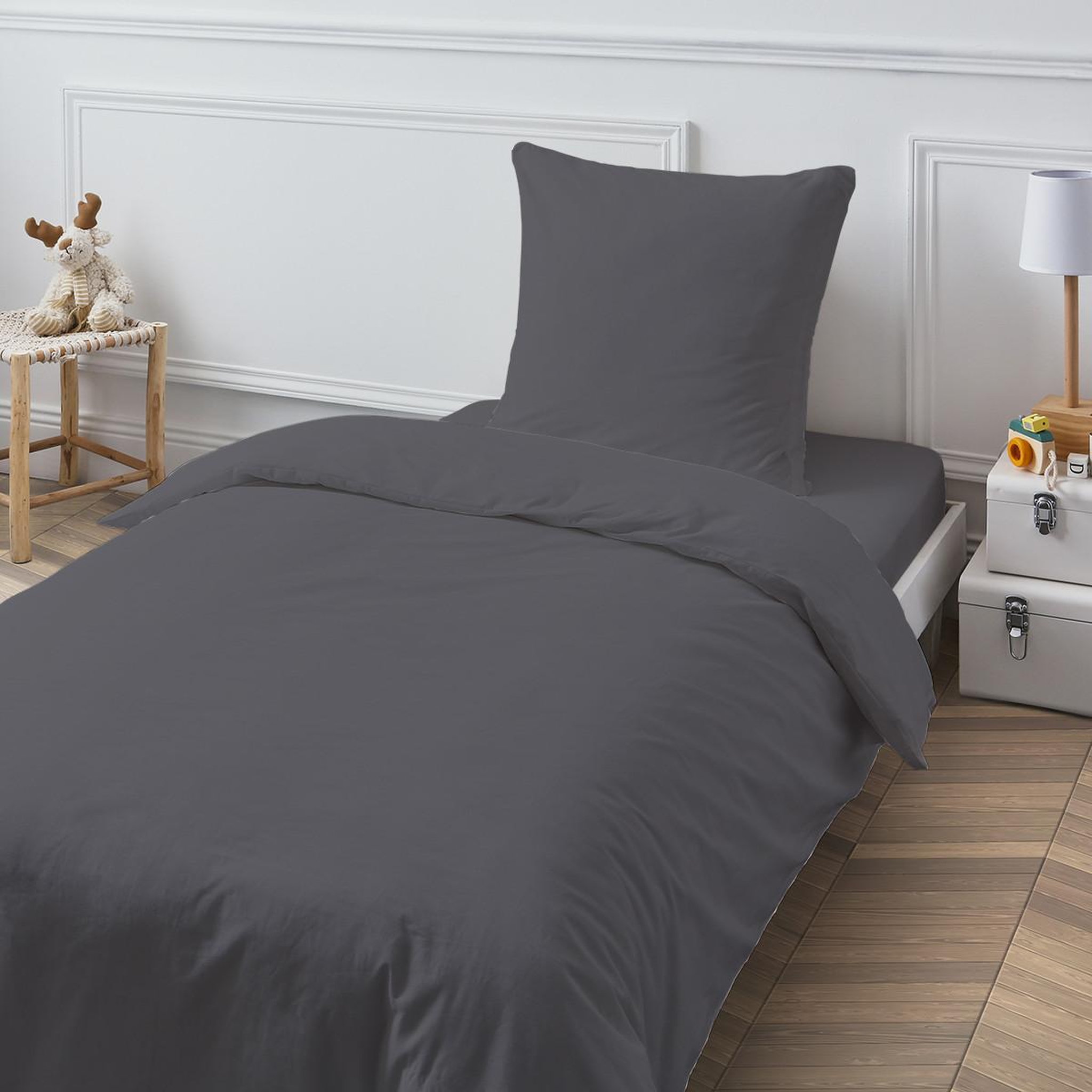 Voir la diapositive 3 : FUTURE HOME Drap housse en coton 57 fils uni bonnet 25cm