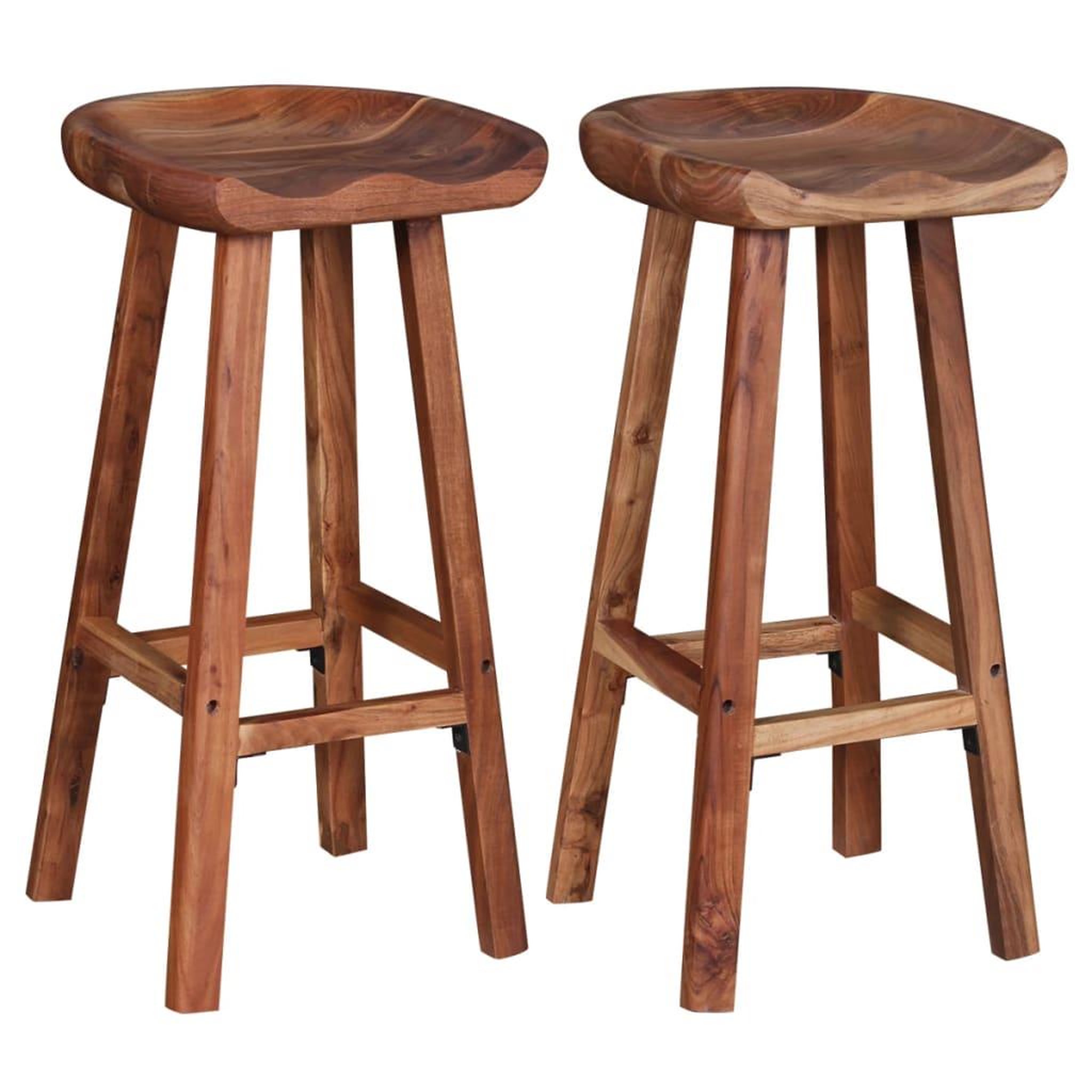 Voir la diapositive 4 : VIDAXL Tabourets de bar lot de 2 bois d'acacia massif