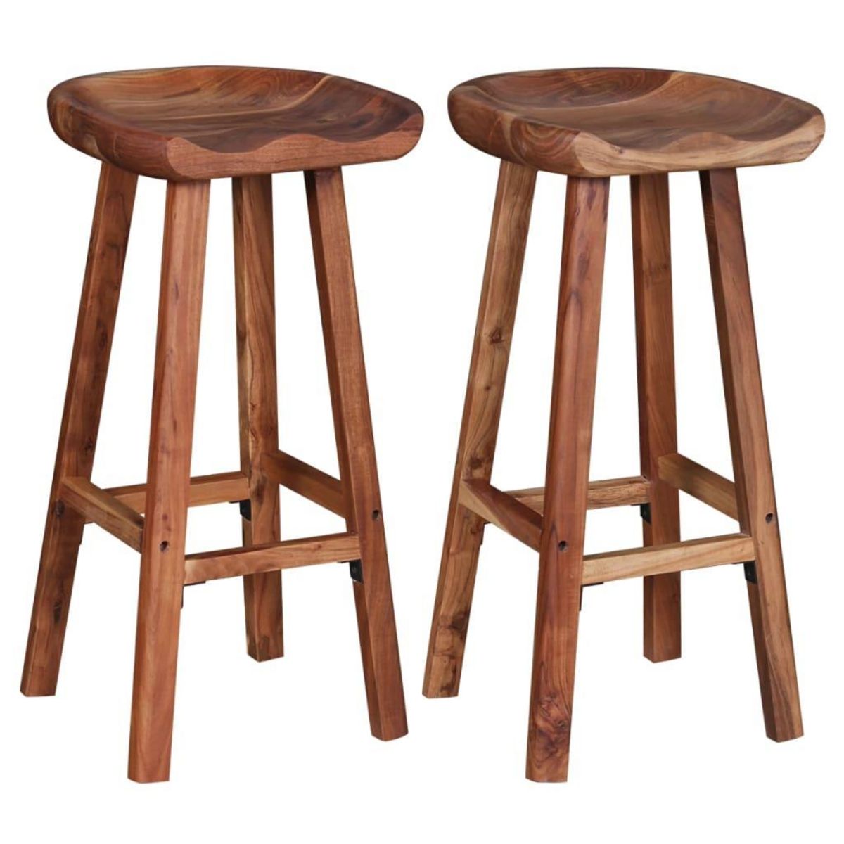 VIDAXL Tabourets de bar lot de 2 bois d'acacia massif