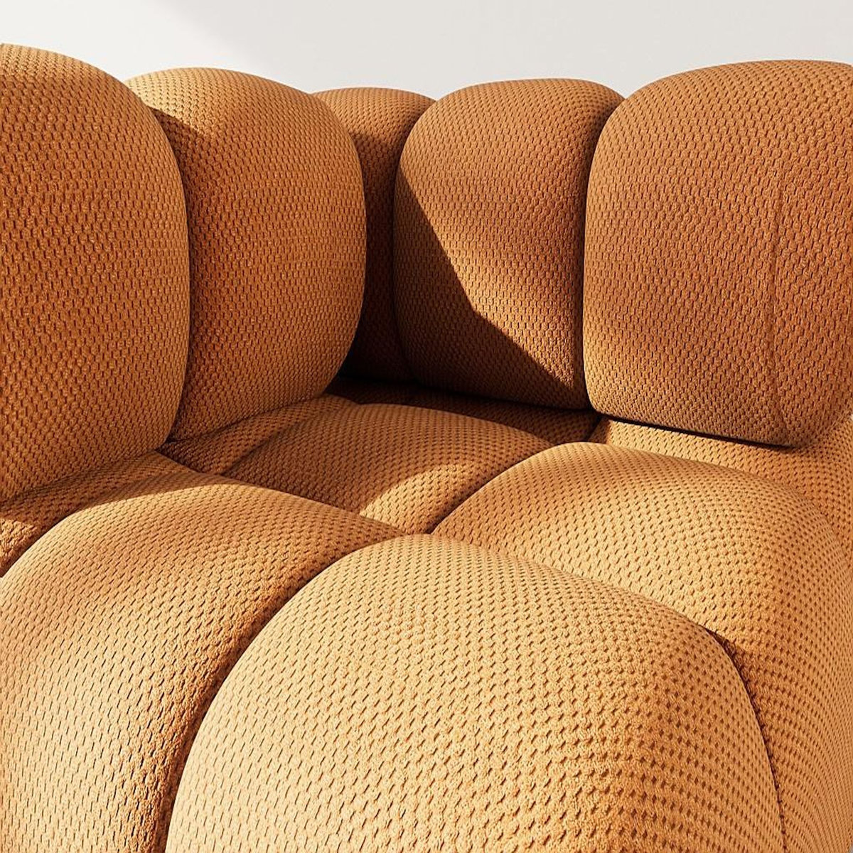 LISA DESIGN Ruby - module d'assise d'angle gauche en velours texturé