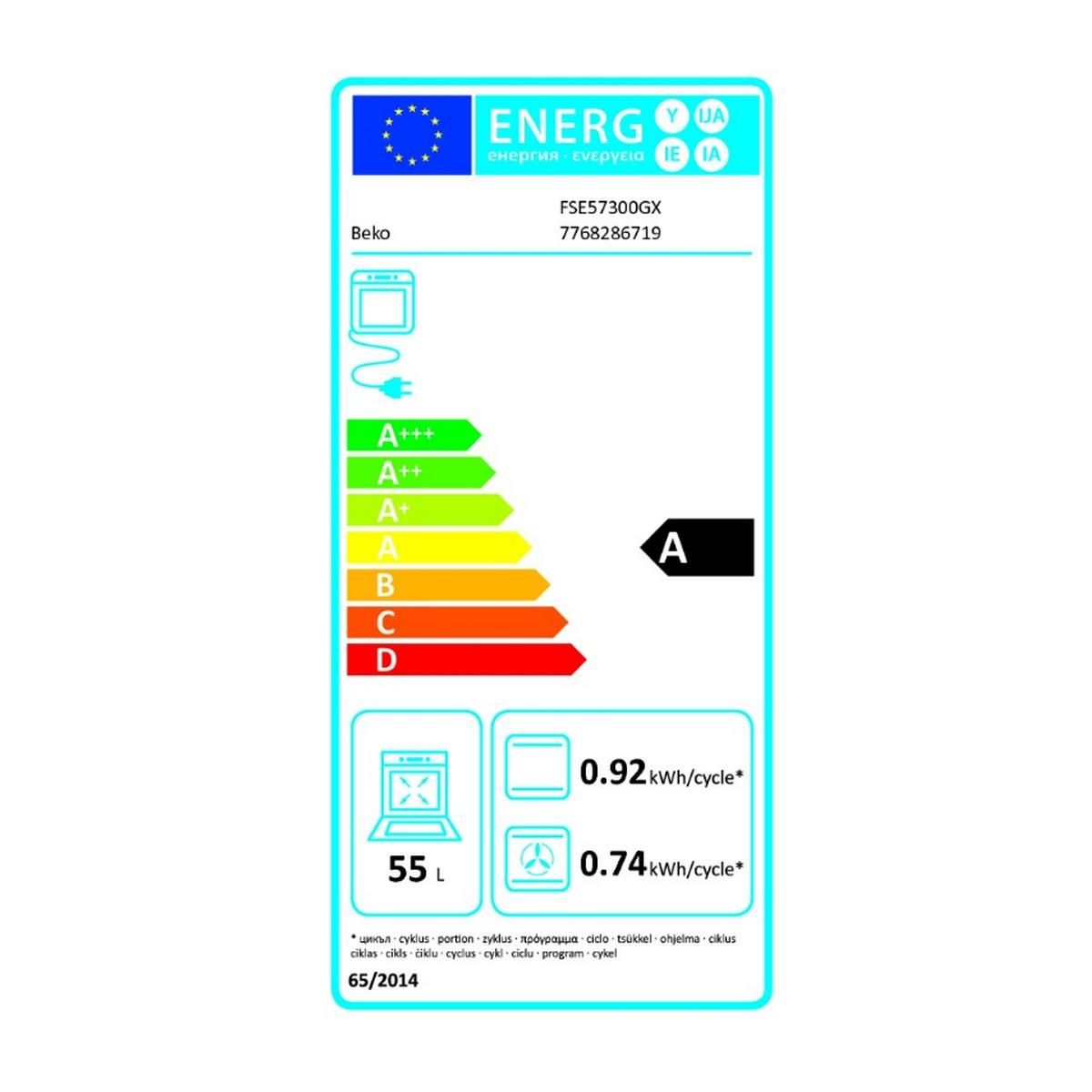 Beko Cuisinière vitrocéramique 55l 4 feux inox - FSE57300GX