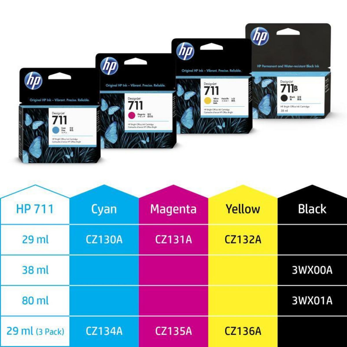 HP HP Ink No 711 HP711 HP 711 Yellow Gelb (CZ132A)