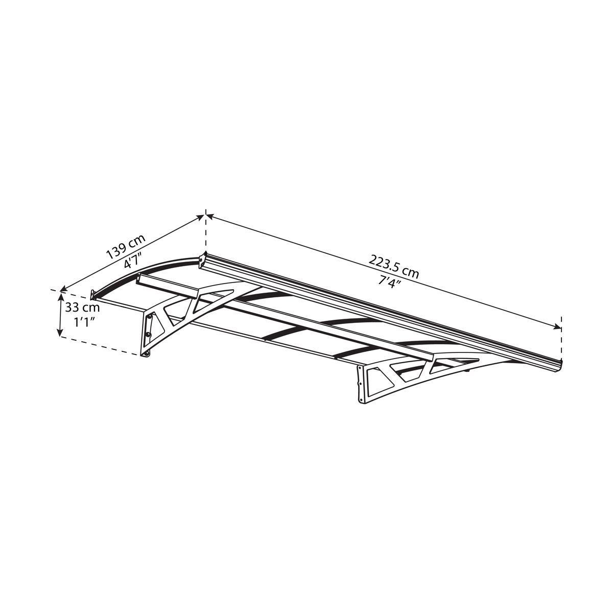Canopia by PALRAM Marquise - Anthracite - 139x223-5cm - CANOPY AMSTERDAM 2230
