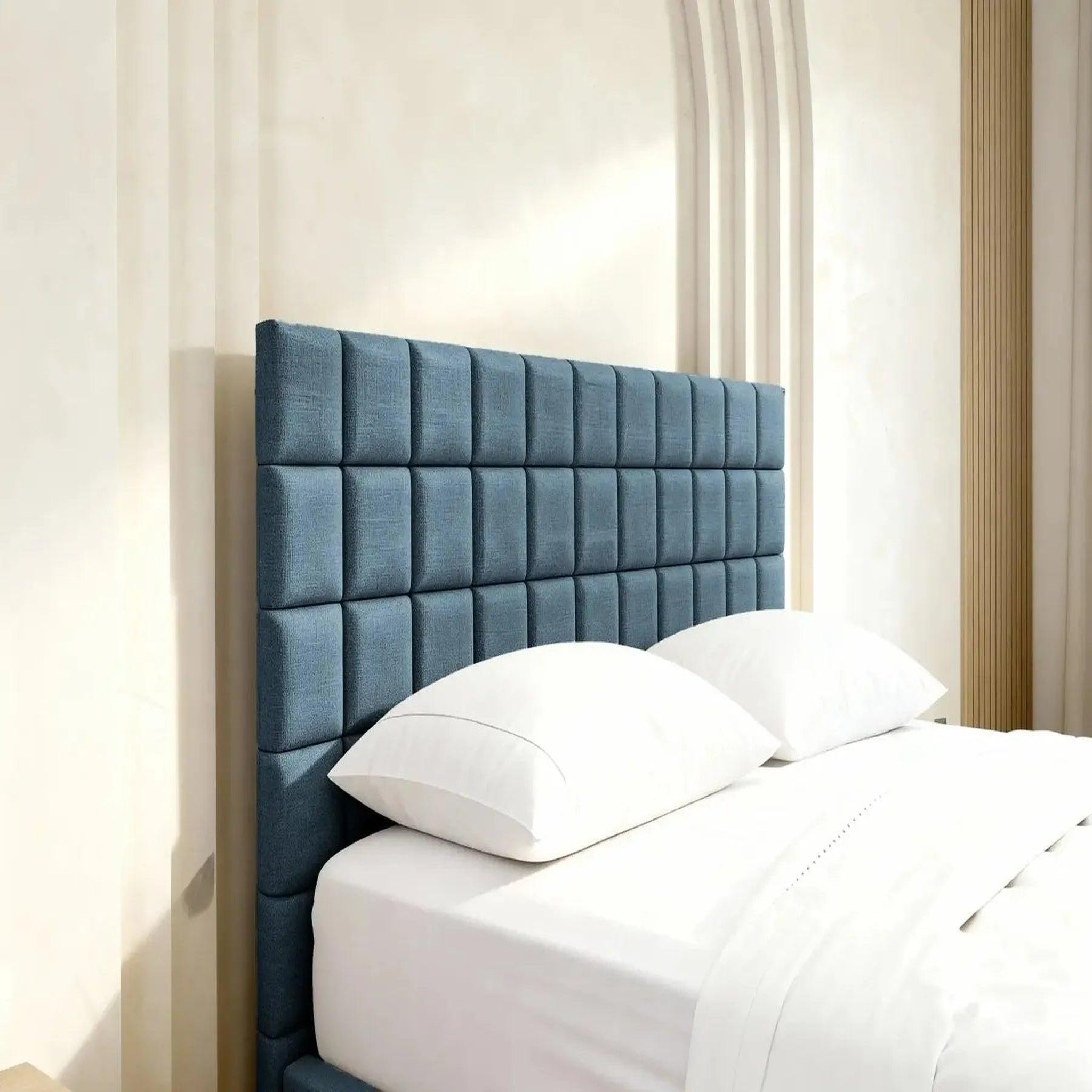 Voir la diapositive 6 : CASANOVA PARIS Thelma - lit coffre tissu velours bleu