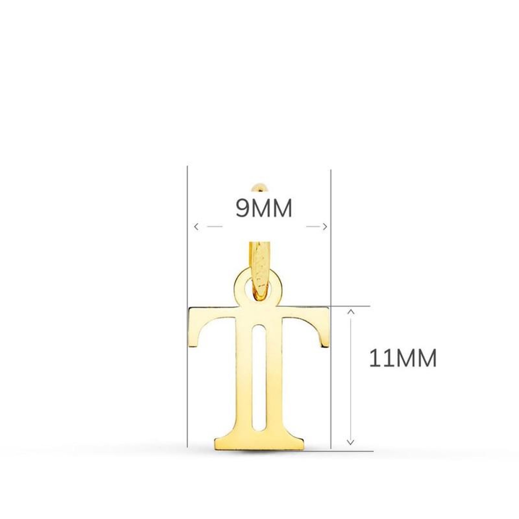 Voir la diapositive 4 : L'ATELIER D'AZUR Collier - Pendentif Lettre  T  Or 750/1000 - Chaine Dorée