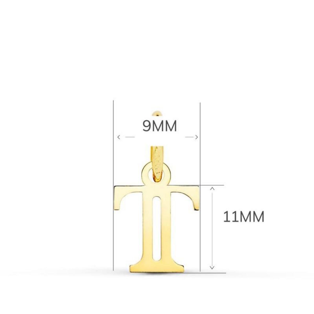 L'ATELIER D'AZUR Collier - Pendentif Lettre  T  Or 750/1000 - Chaine Dorée