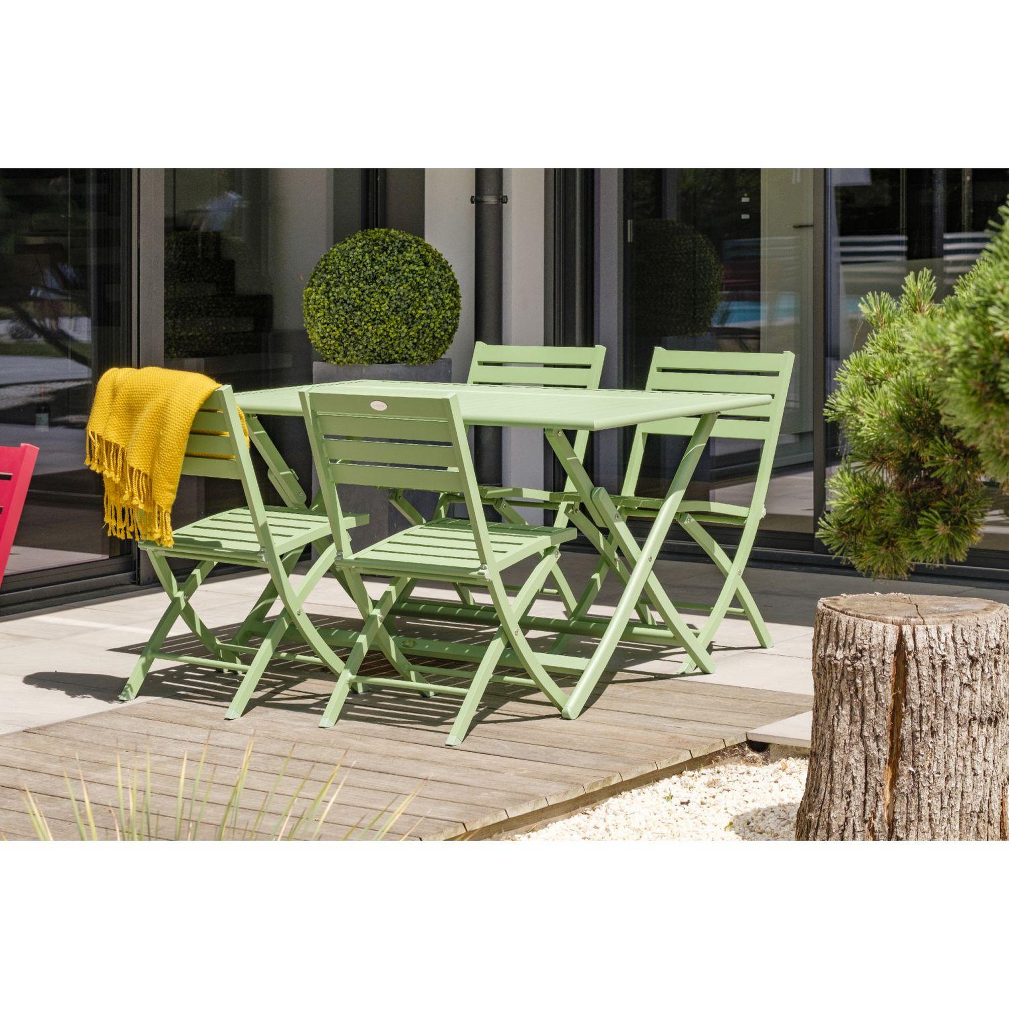 Voir la diapositive 3 : DCB GARDEN Chaise de jardin pliante - Aluminium - Vert lagune - MARIUS