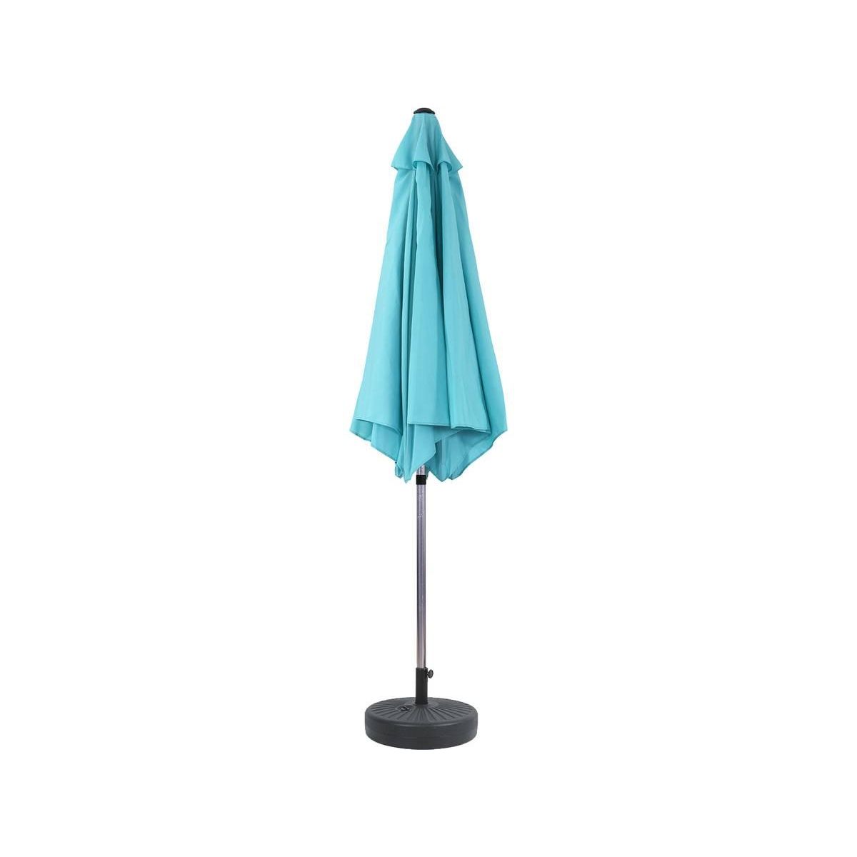 Habitat et Jardin Parasol jardin droit Alu  Sol  - Rond - Ø 3m - Bleu - Avec pied à lester
