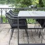 HOUSE NORDIC Table de jardin 210 x 100 cm + 6 fauteuils