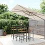 Voir la diapositive 1 : VIDAXL Ensemble de bar jardin 5 pcs noir poly rotin/bois massif acacia
