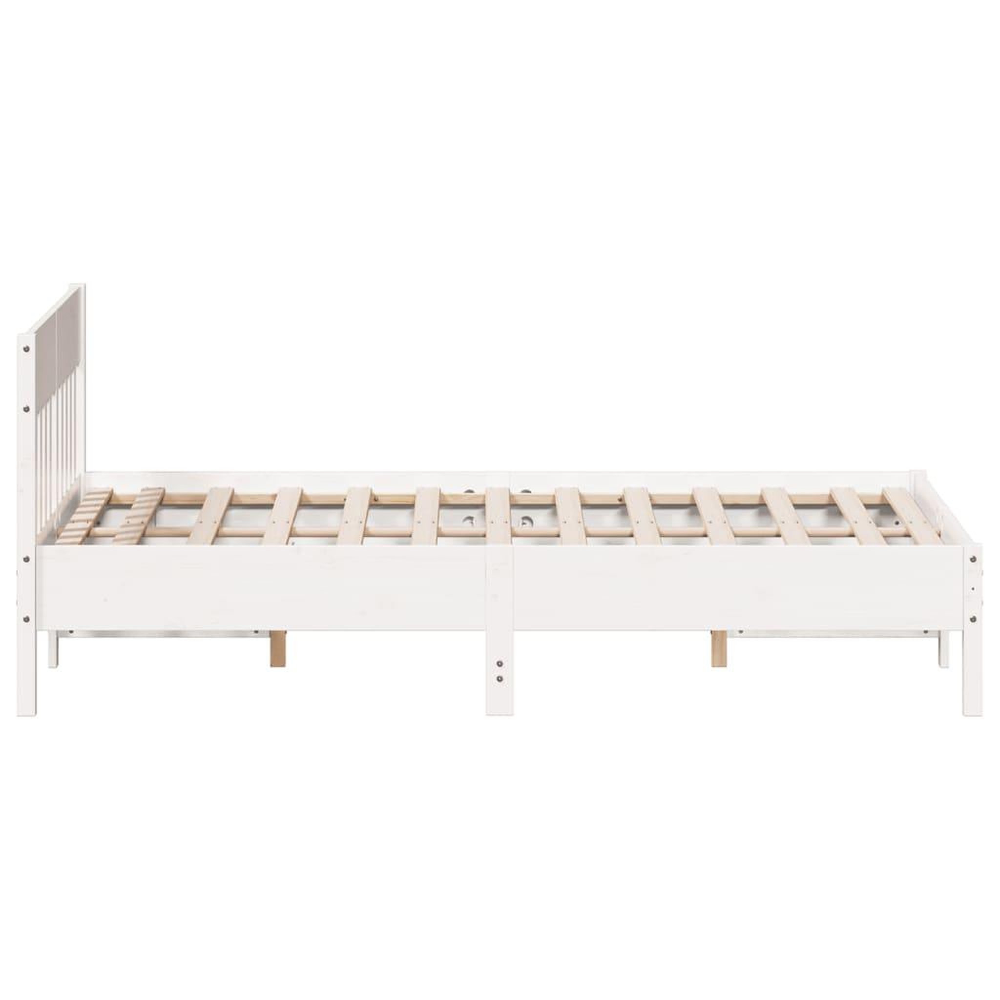 Voir la diapositive 5 : VIDAXL Cadre de lit sans matelas blanc 160x200 cm bois de pin massif