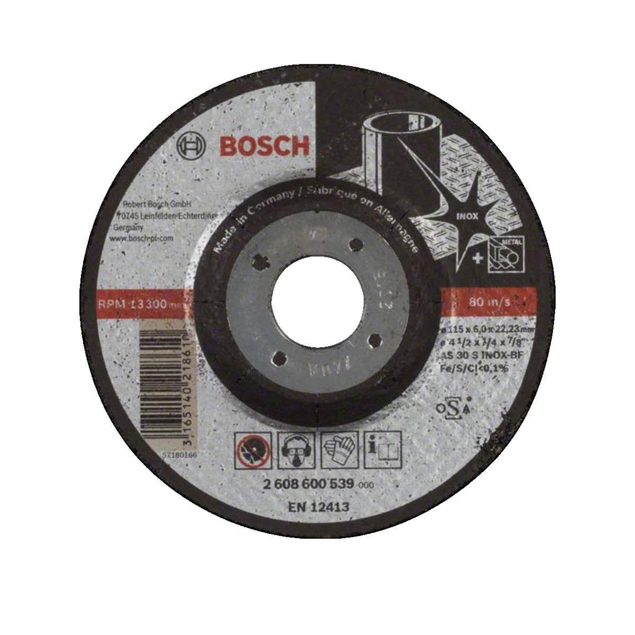 BOSCH Disque de meulage Bosch as 30 s inox bf 115mm 6mm