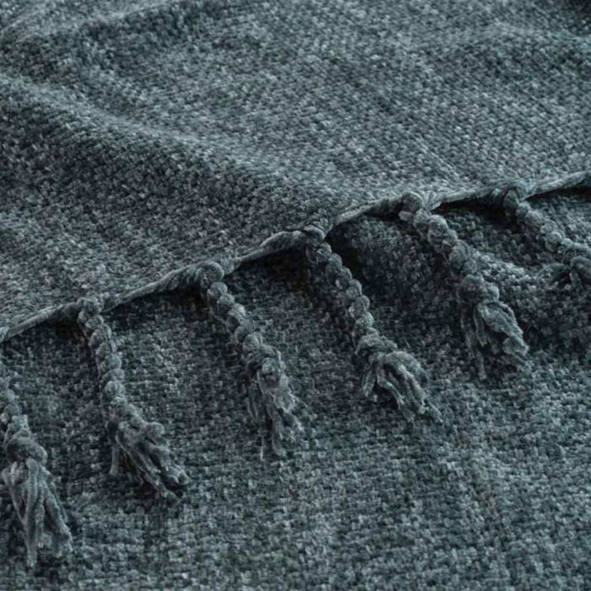 Paris Prix Plaid à Franges Uni  Mélissa  125x150cm Anthracite