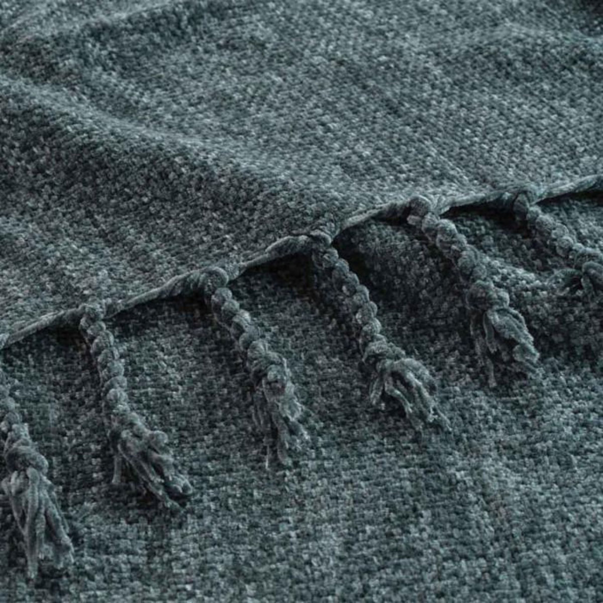 Paris Prix Plaid à Franges Uni  Mélissa  125x150cm Anthracite