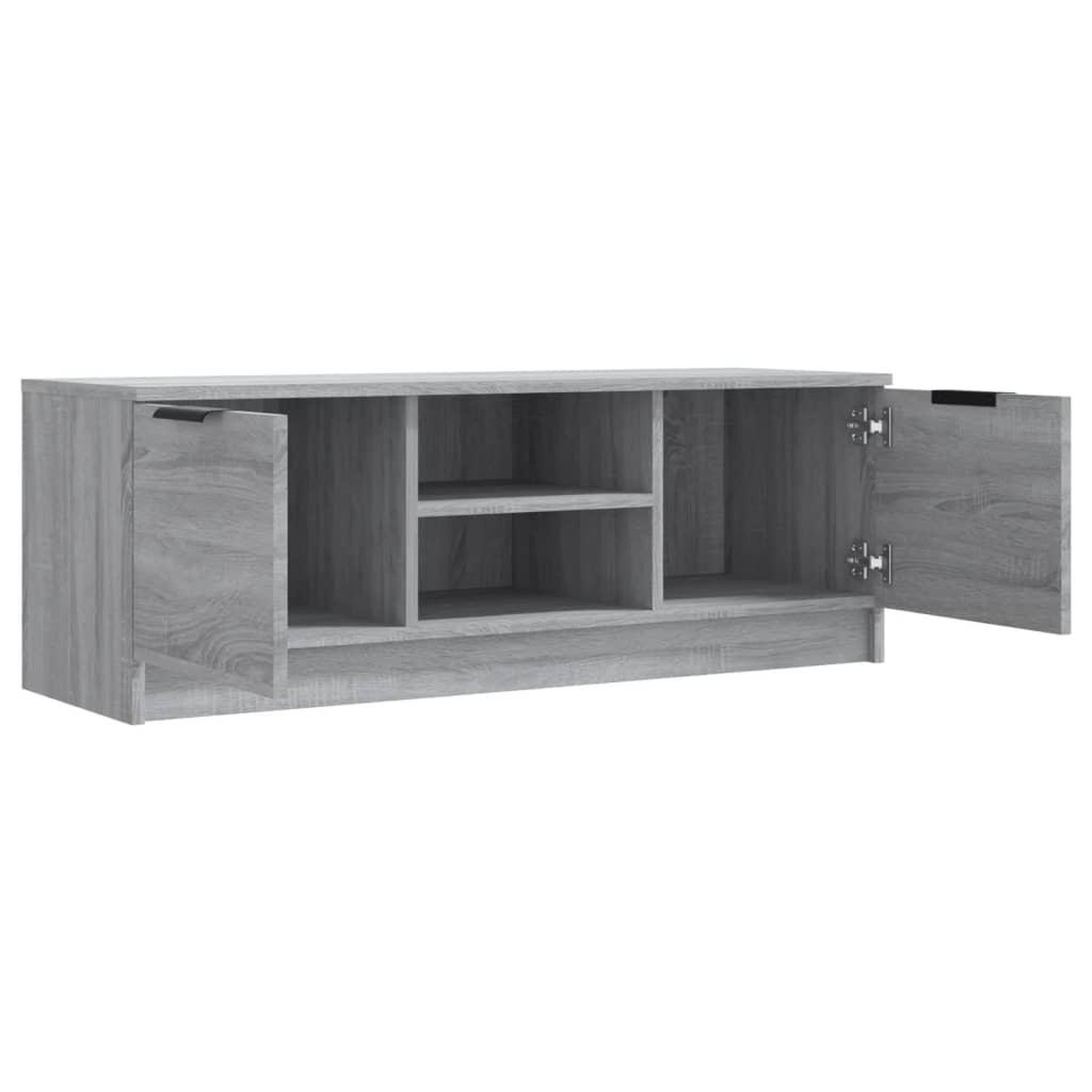 Voir la diapositive 4 : VIDAXL Meuble TV Sonoma gris 102x35x36,5 cm Bois d'ingenierie