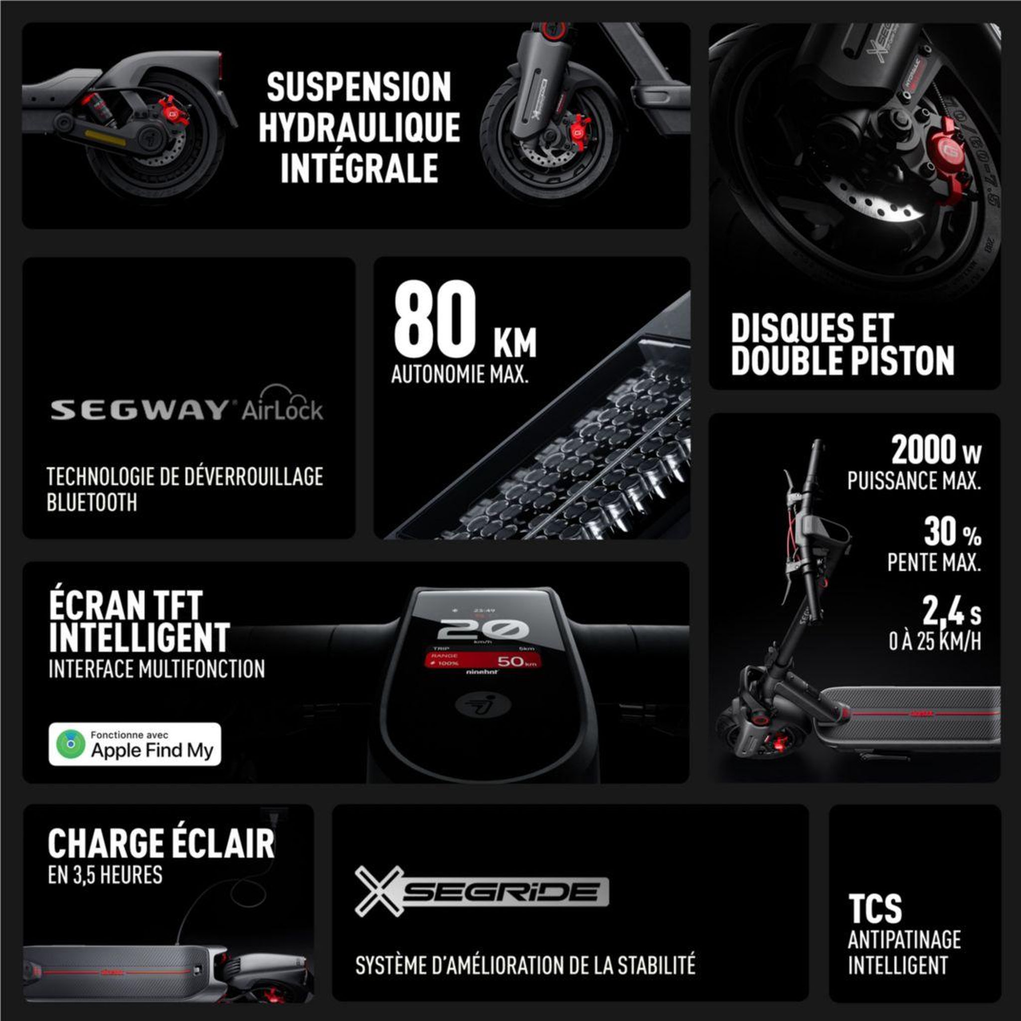 Voir la diapositive 2 : Segway Trottinette électrique max g3 e