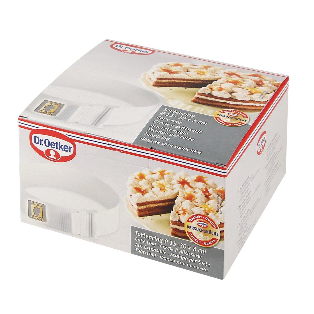 DR.OETKER Cercle de pâtisserie en plastique réglable de 15 à 30 cm Dr. Oetker Baker Edition