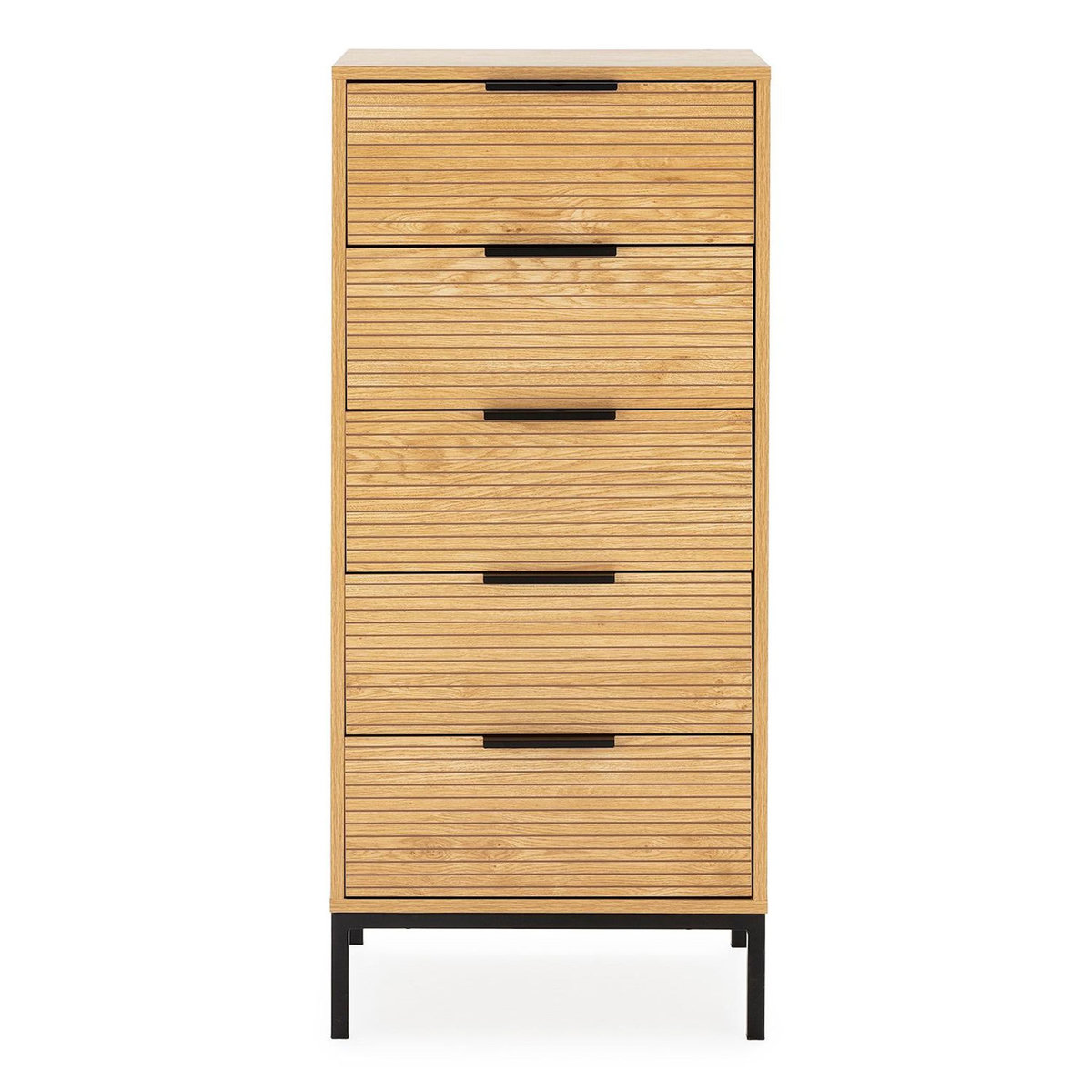 VS VENTA-STOCK Commode haute Monica 5 tiroirs couleur Bois