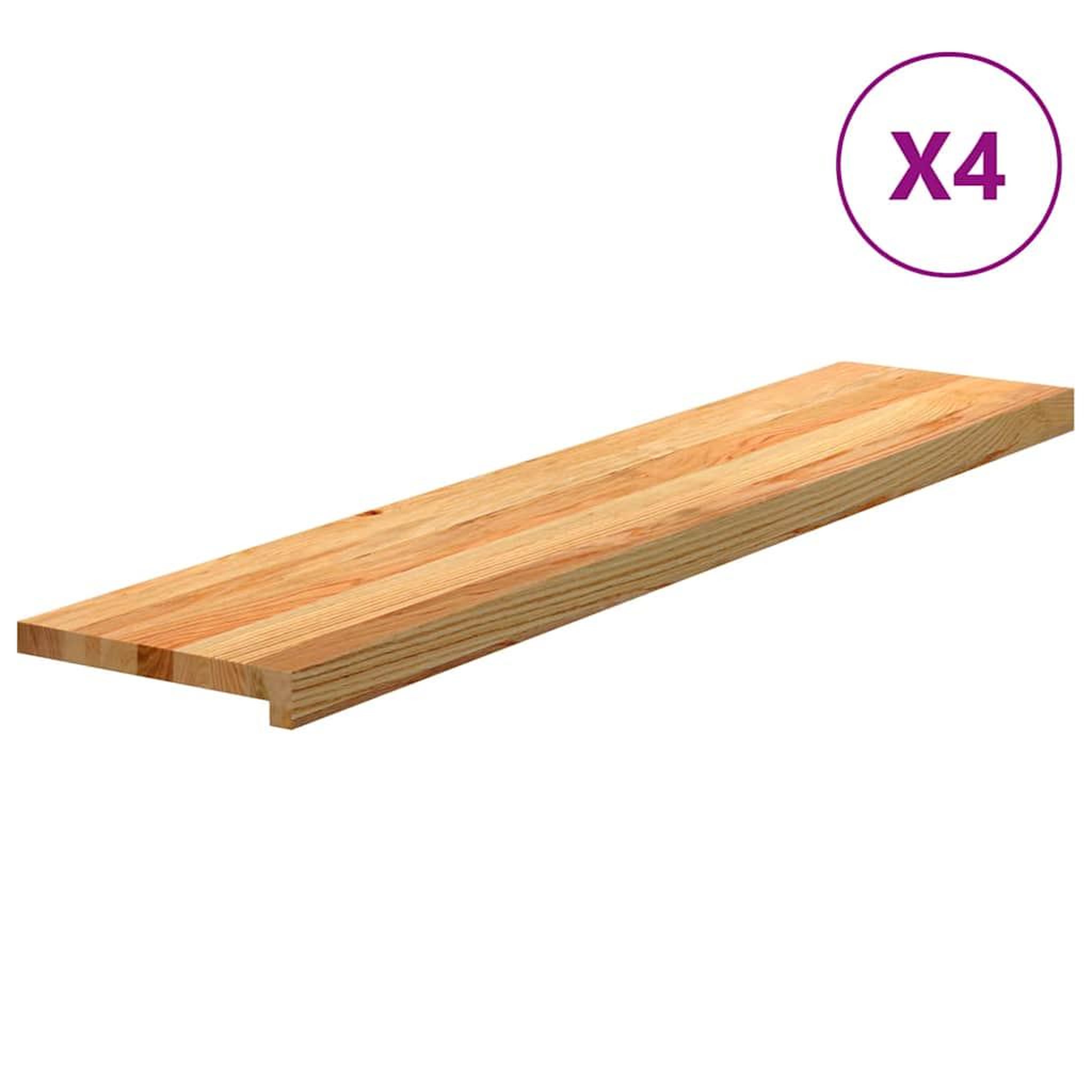 Voir la diapositive 2 : VIDAXL Marches d'escalier 4 pcs marron clair 120x25x2 cm chene massif