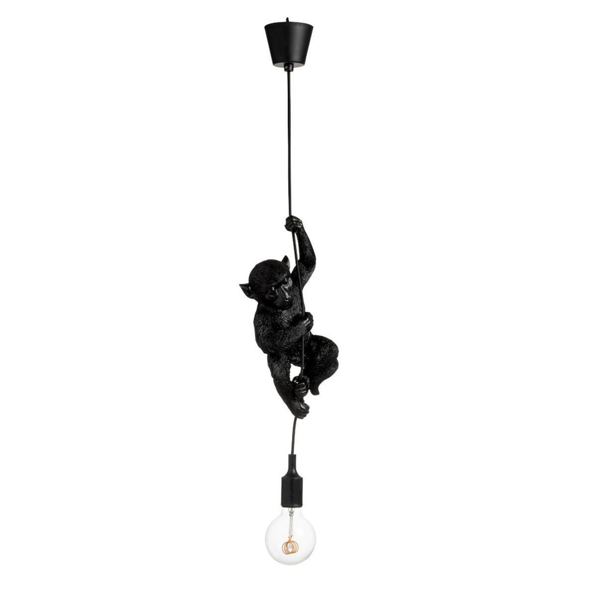 J-LINE Lampe Suspension Design  Singe Déco  96cm Noir