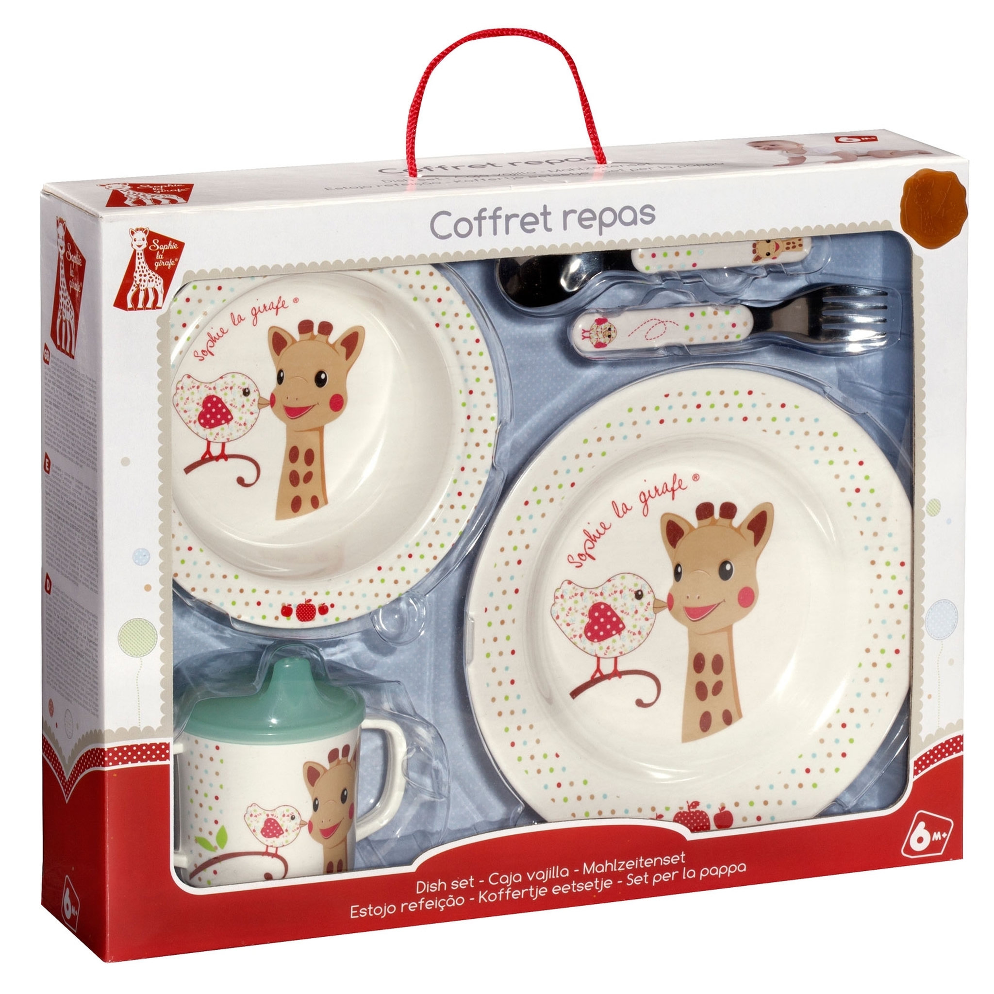 Voir la diapositive 1 : VULLI Coffret repas de bébé Sophie la girafe