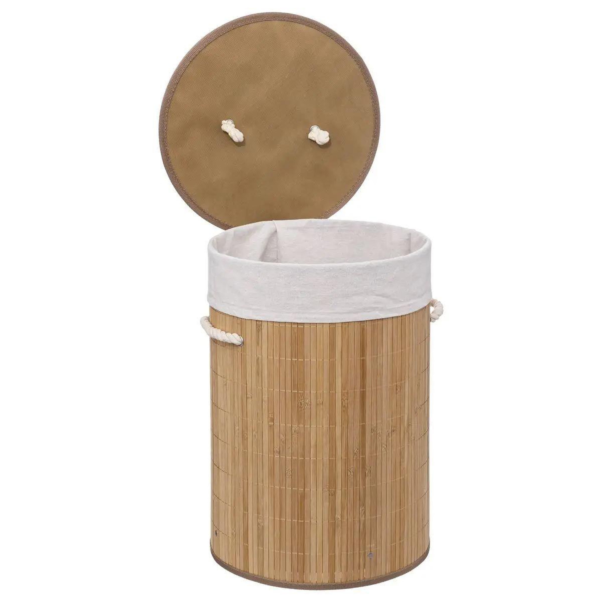 Voir la diapositive 2 : FIVE Panier à linge rond  bambou  48l naturel