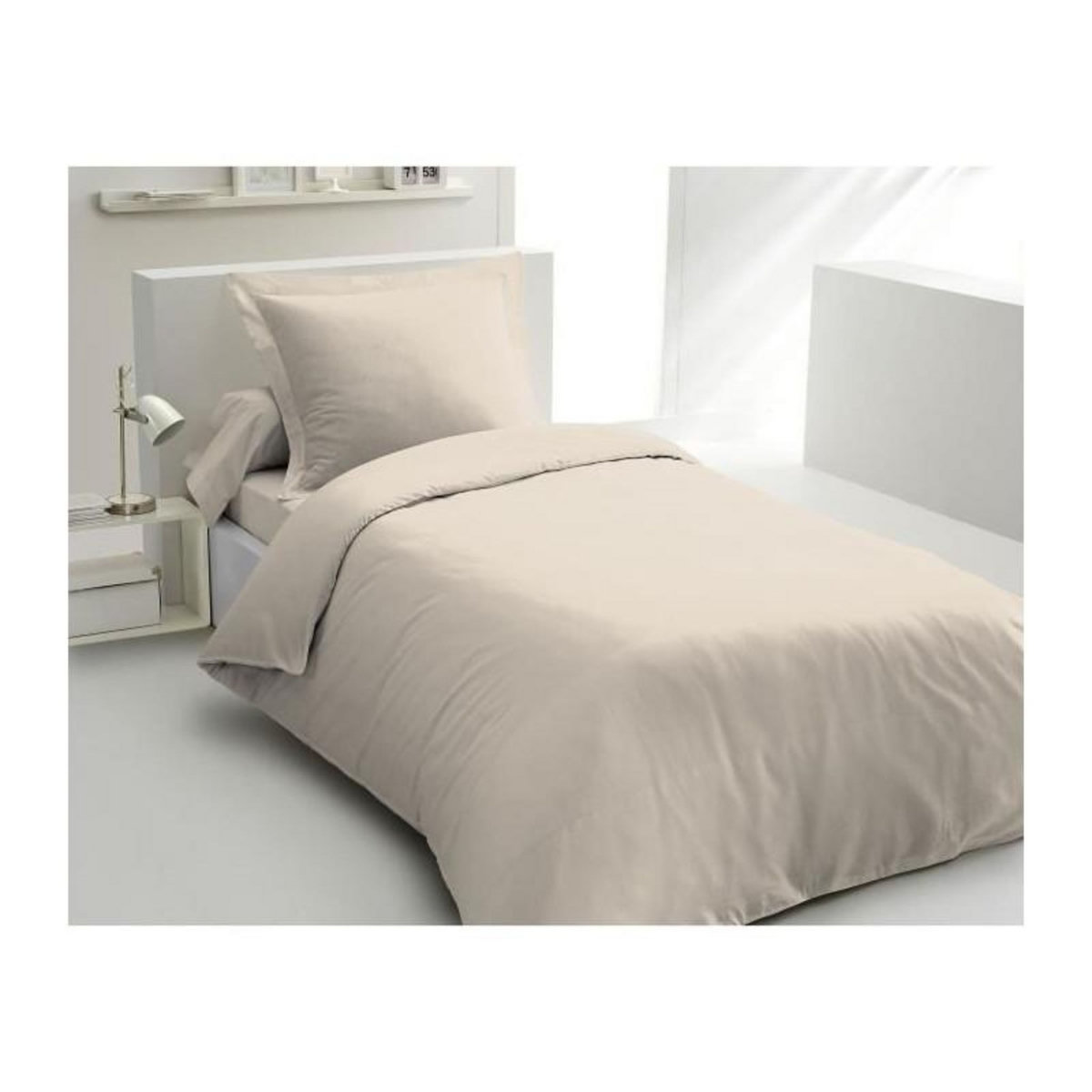 LOVELY HOME PARURE DE COUETTE LOVELY HOME - 140x200 cm - 100% COTON - BEIGE CREME